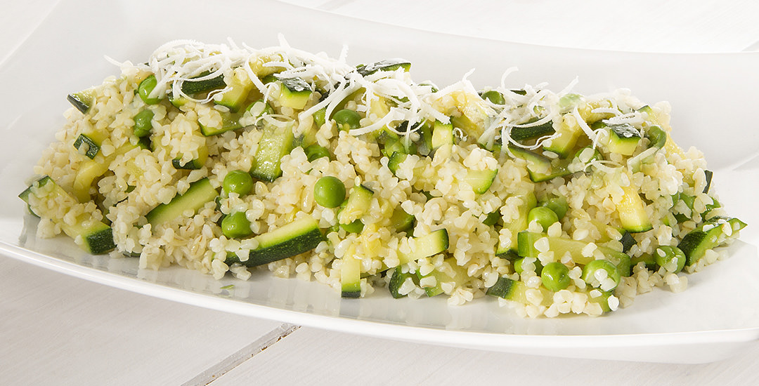 Bulgur con ricotta, zucchine e menta