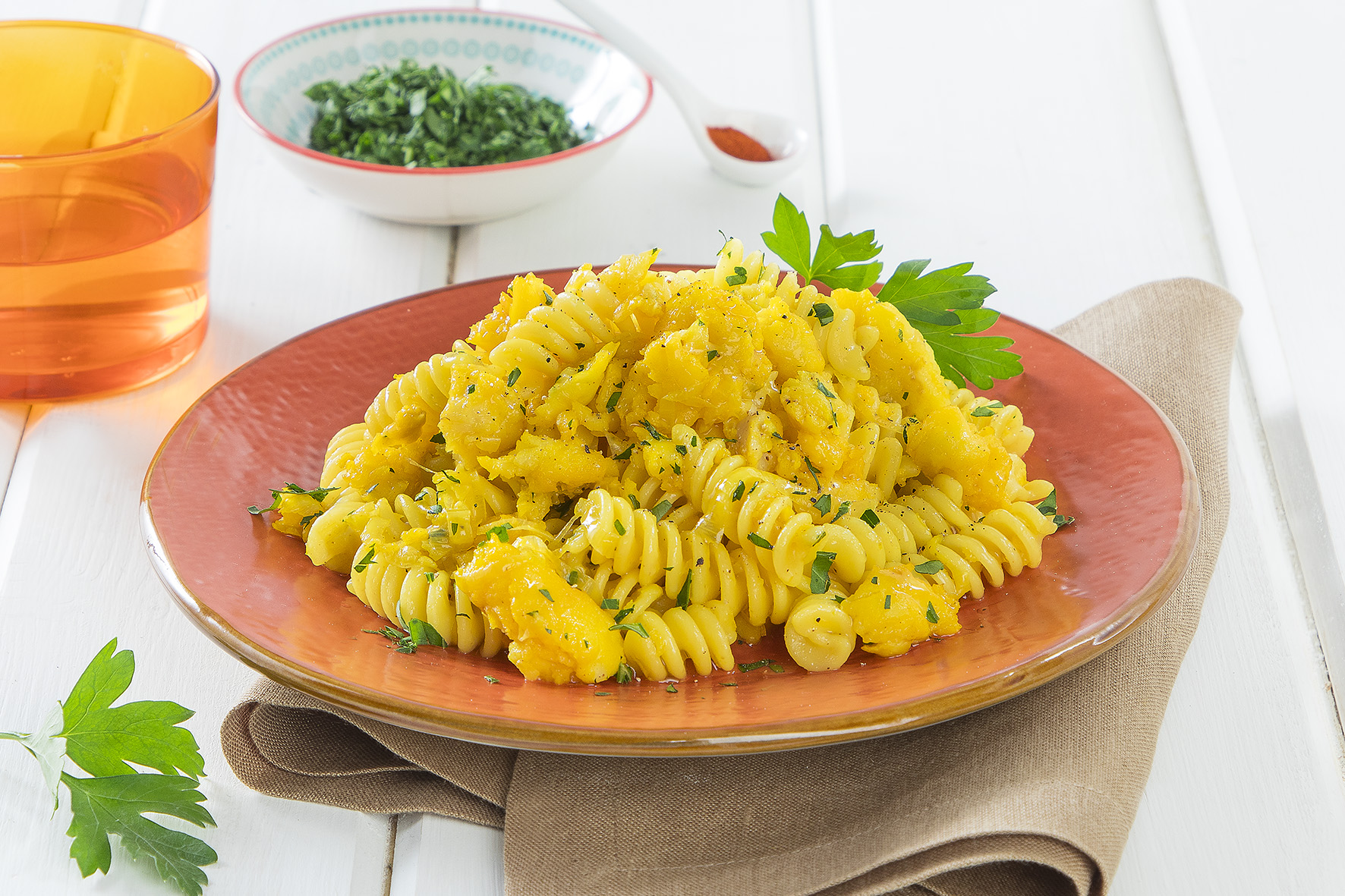 Fusilli nasello e zafferano