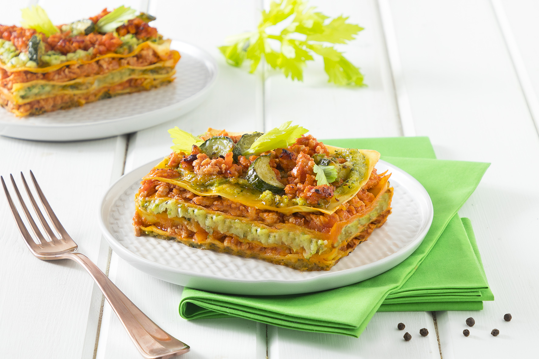 Lasagne con carne bianca e crema di zucchine