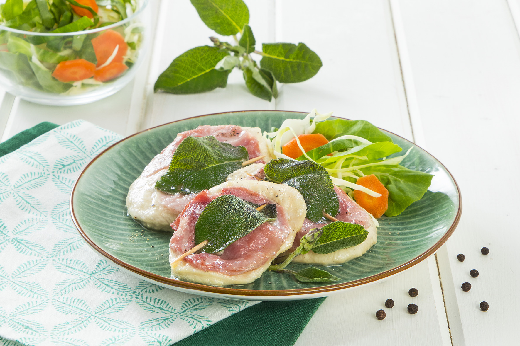 Saltimbocca di pollo con prosciutto e salvia