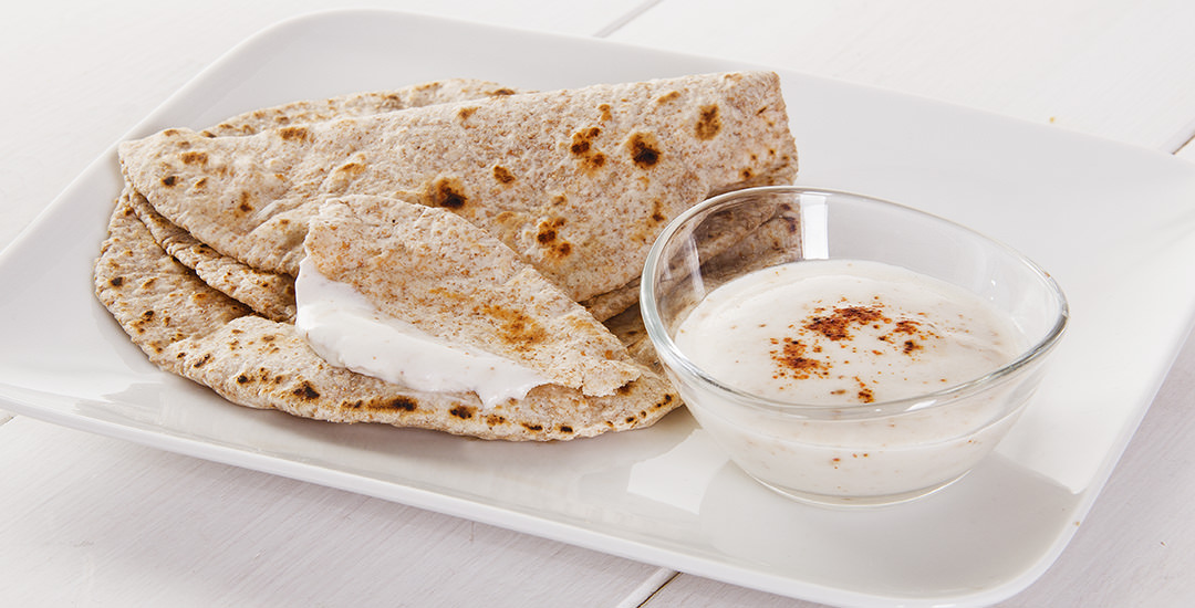 Chapati con salsa allo yogurt