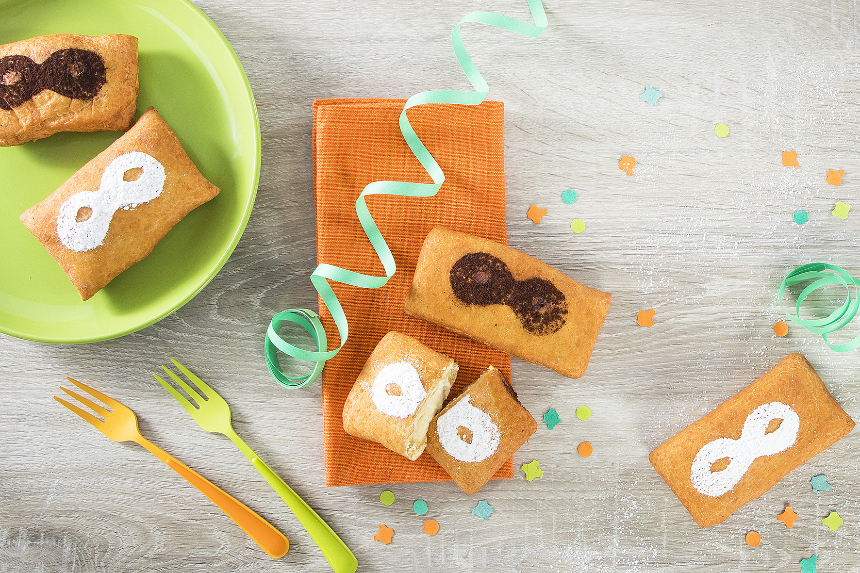 Ravioli di carnevale con farina integrale