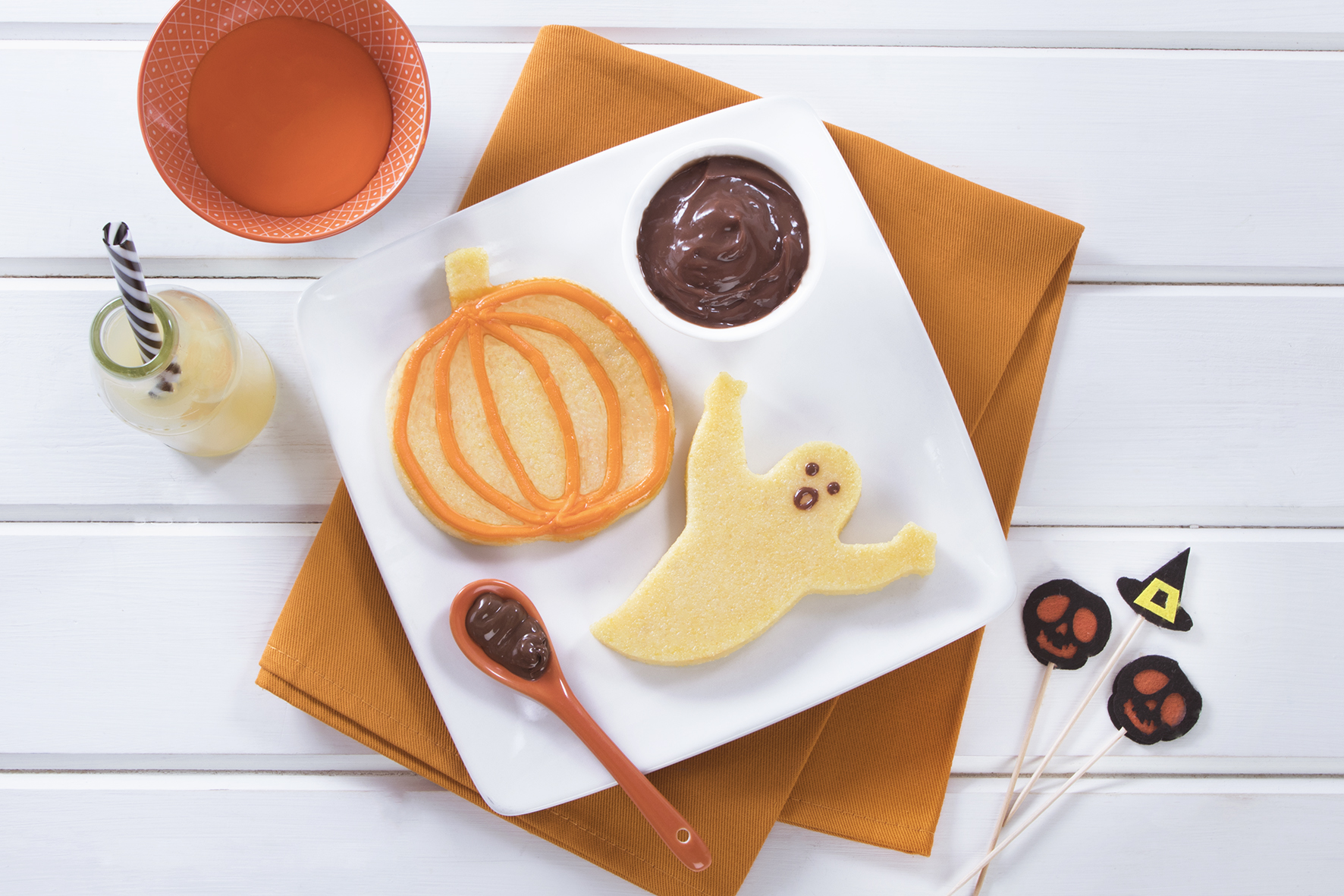 Dolcetti di halloween di polenta dolce e crema all’olio