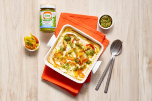 Lasagna al pesto e peperoni