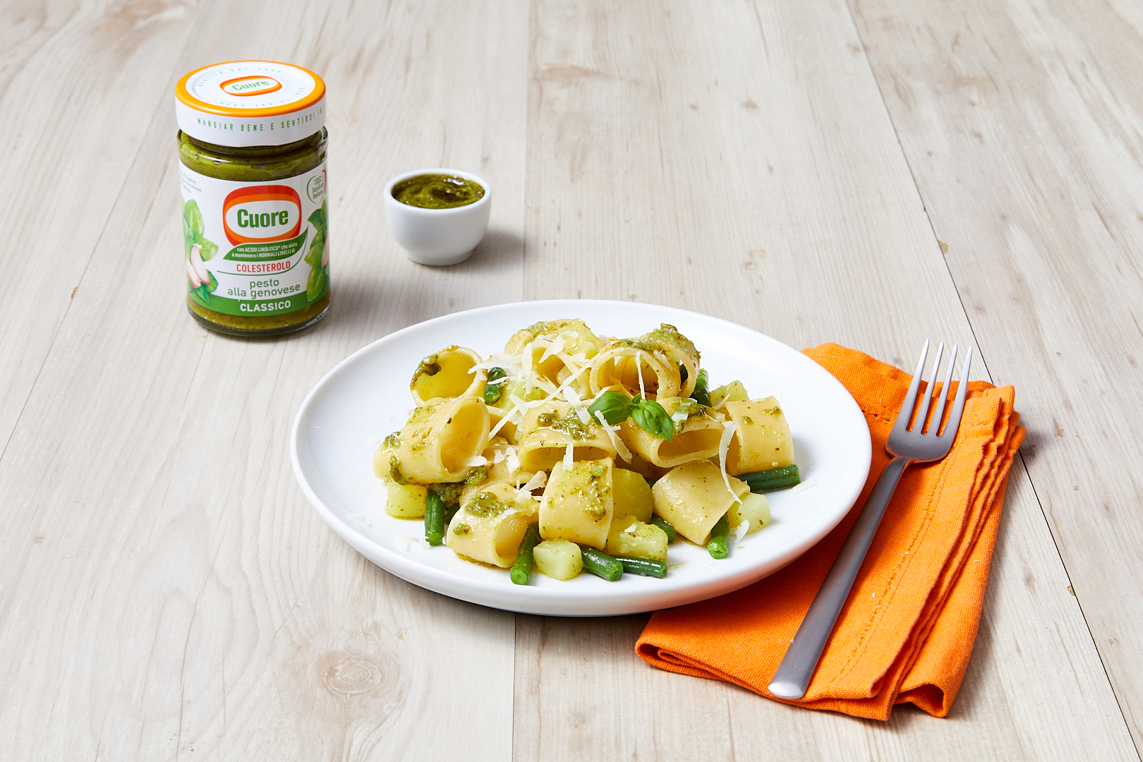 Calamarata al pesto, fagiolini e patate